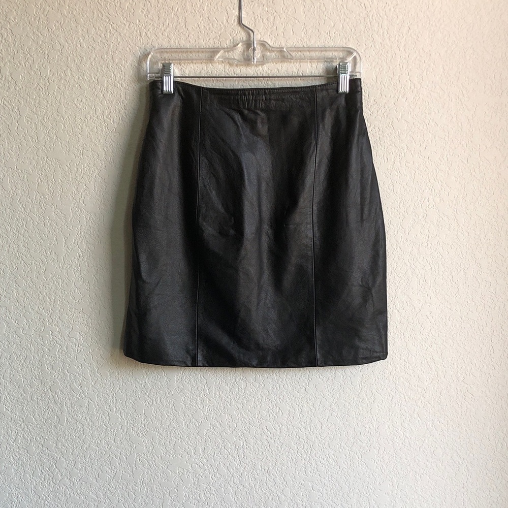Wilsons Leather Mini Skirt Black 10 Vintage